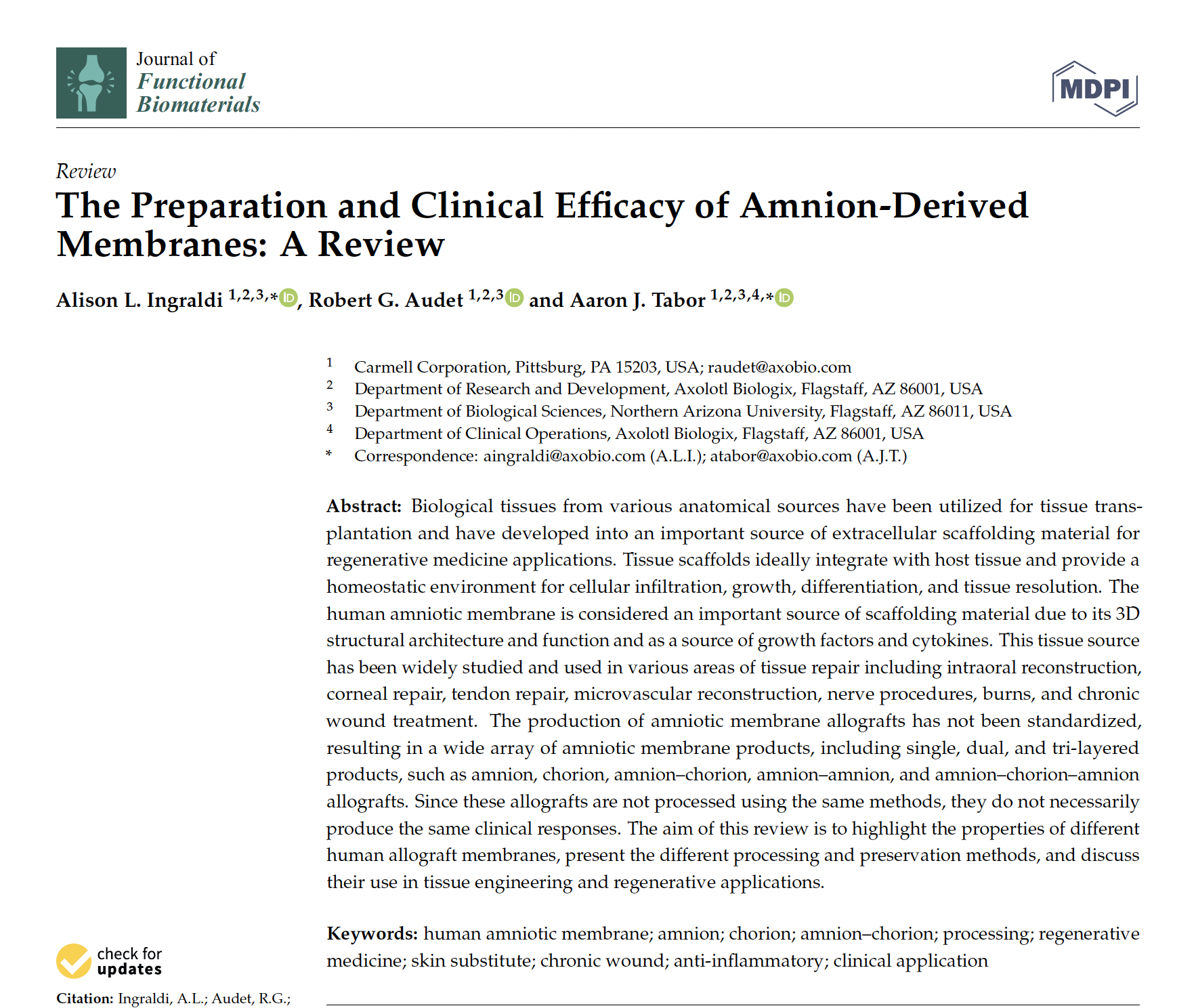 Journal of Functional Biomaterials